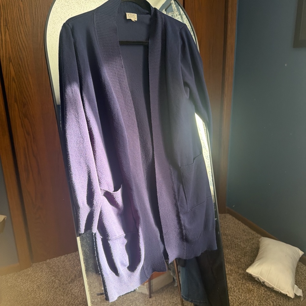 Cielo Navy Open Front Cardigan
